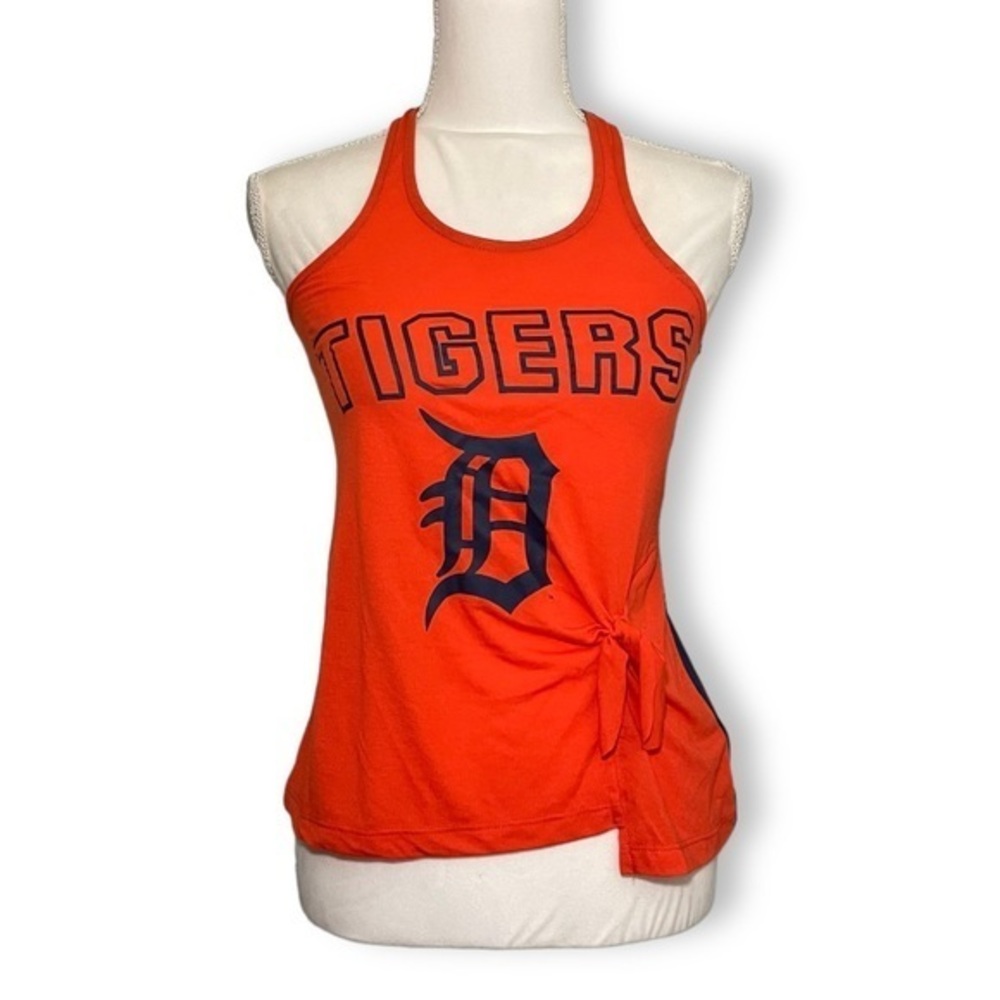 NWT Girls’ Detroit Tigers Orange Navy Blue Racerback Tank Top Athleisure New MLB